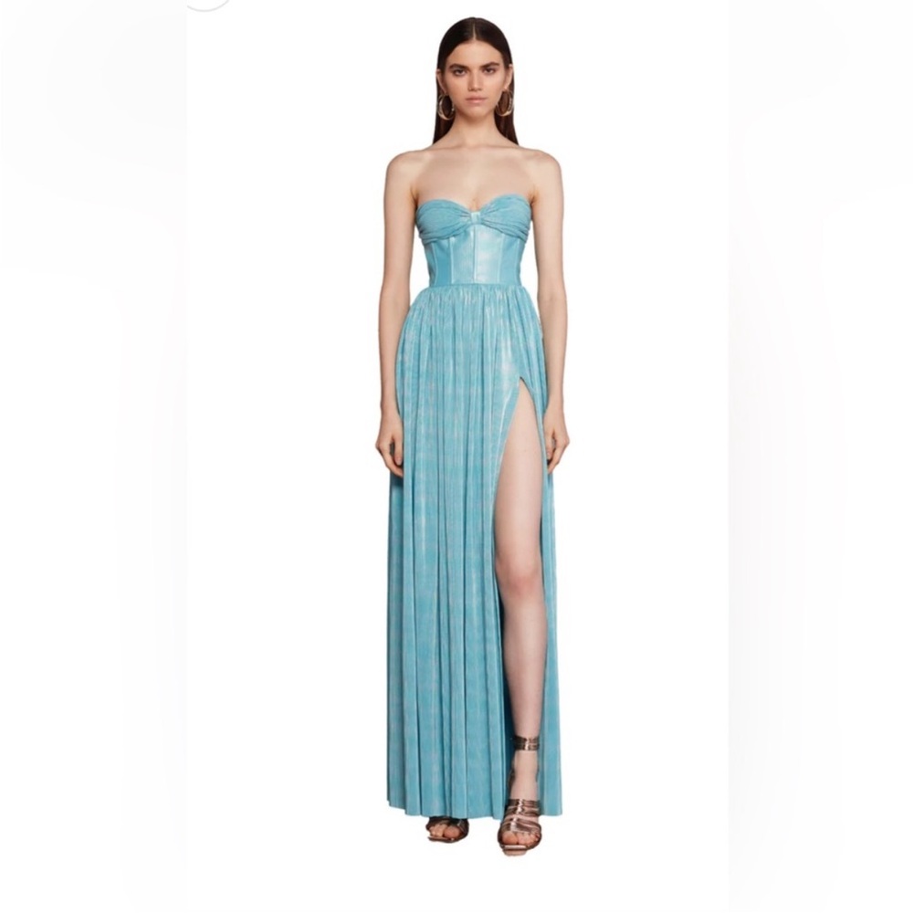 Bronx and Banco Strapless Aqua Dress